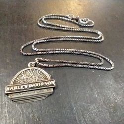 Sterling Silver Harley Davidson Necklace