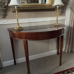 Demilune/half moon accent table