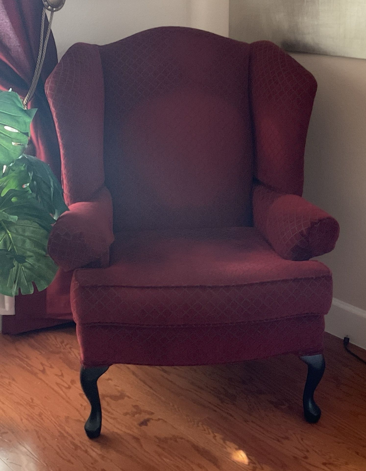 Burgundy Wingback Chairs