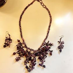 purple amethyst beaded necklace 