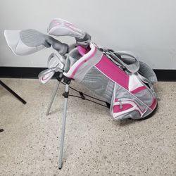 Top Flite XL Junior Girls Golf 4 Club Set With Golf Bag - Pink/Grey Right Hand