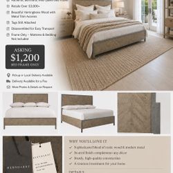 NEW QUEEN SIZED BERNHARDT MILO BED FRAME