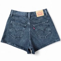 Levi's black high waisted denim mom shorts