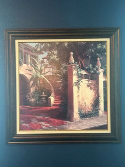 Large Framed Mediterranean/Tuscan Wall Art – 35” x 35”m