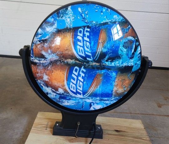 Bud Light Rotating Lighted Bar Sign