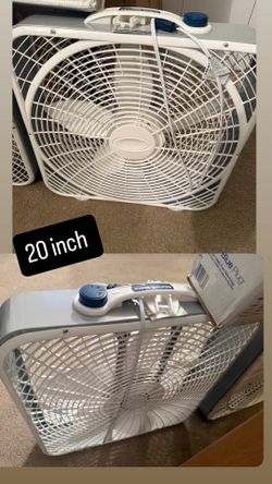 Lasko Weather-Shield Performance Box Fan, 3 Speeds, Innovative Wind Ring System for Up to 30% More Air, Carry Handle for Bedroom, Office, Home, 20 Inc