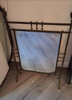 Vintage fireplace screen mirror