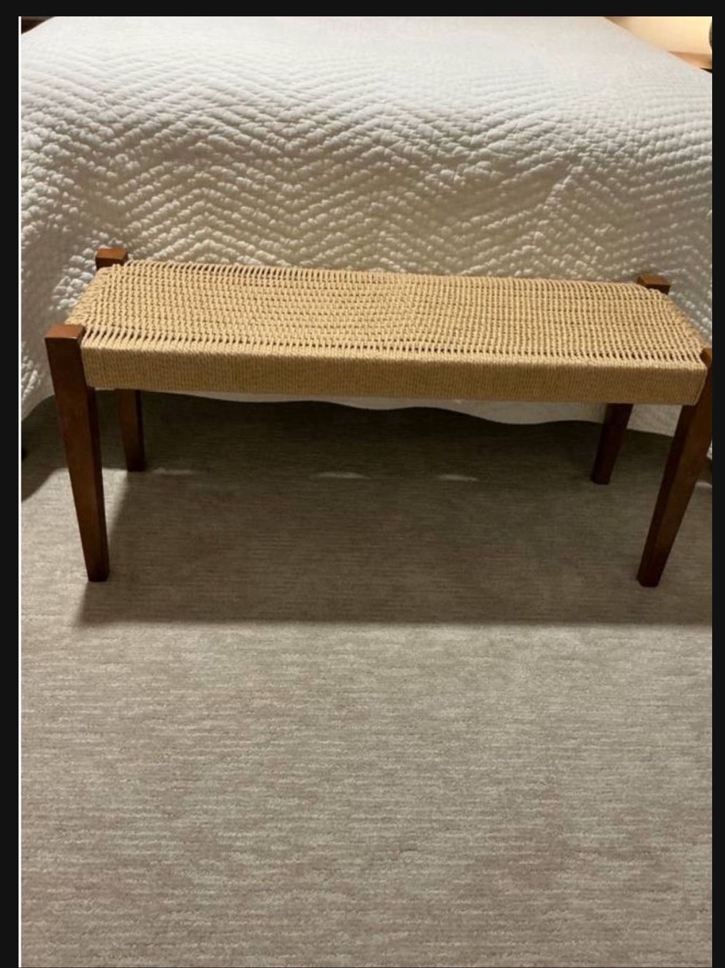 Woven Rope Bench 18 in. H x 40 in. W x 14 in. D