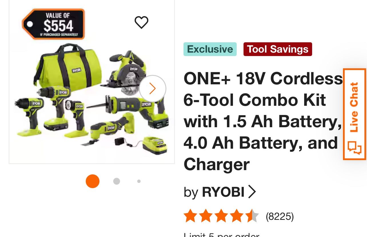 RYOBI TOOLS SET New box $130 