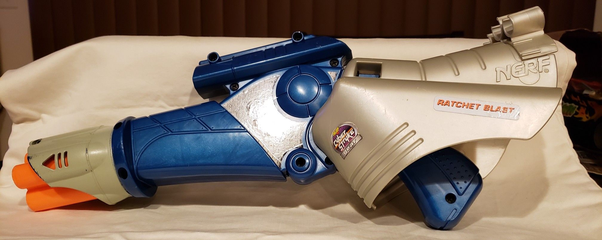 Vintage 1996 Nerf Ratchet Blast Cyber Stryke Gear Dart Blaster Hasbro No Darts