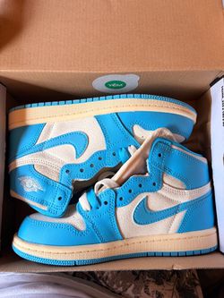 Air Jordan 1 High Blue and White Sneakers