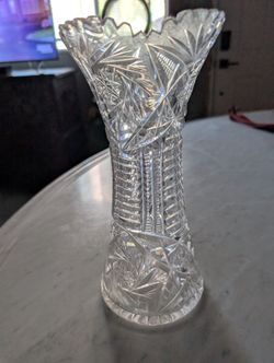 Antique Crystal Vase, Tall 