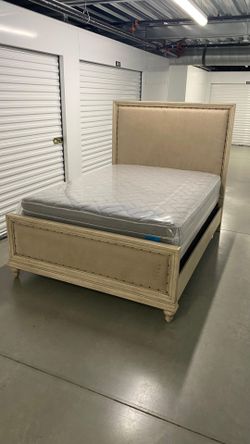 Queen bed frame with mattress
