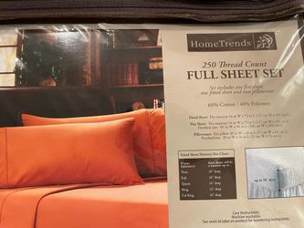 New full sheet set. Terracotta/copper color. 