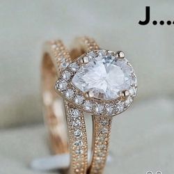 18K/925 Rose Gold Filled Diamond Ring