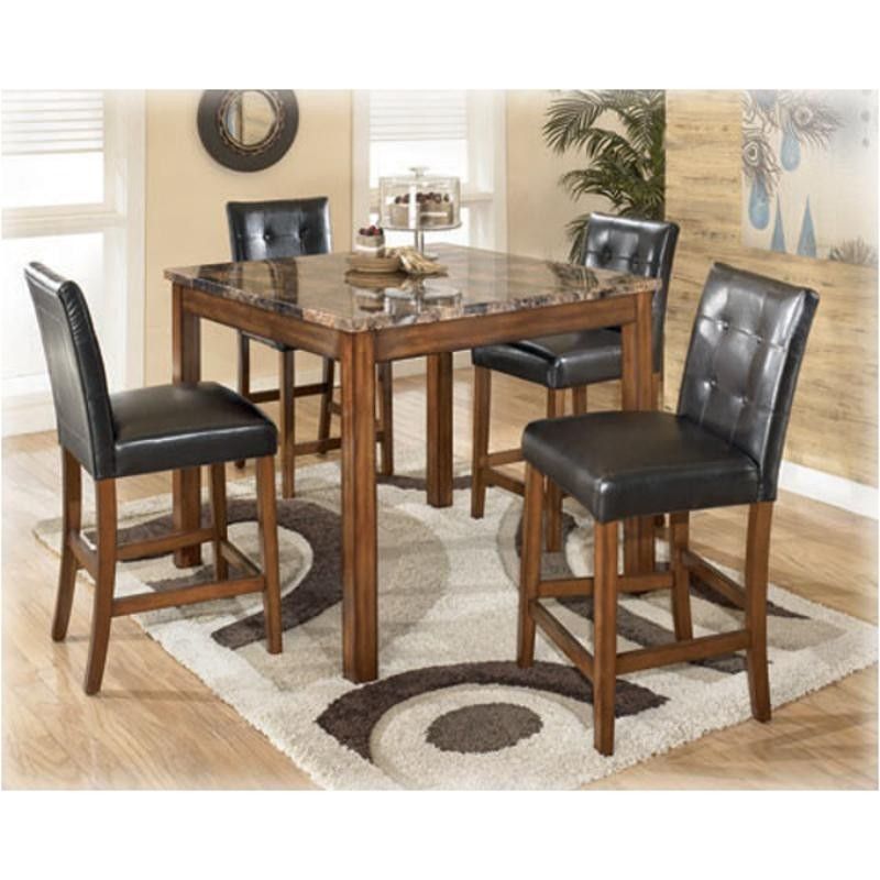 D158-233 Ashley Furniture Theo - Brown Square Counter Table Set