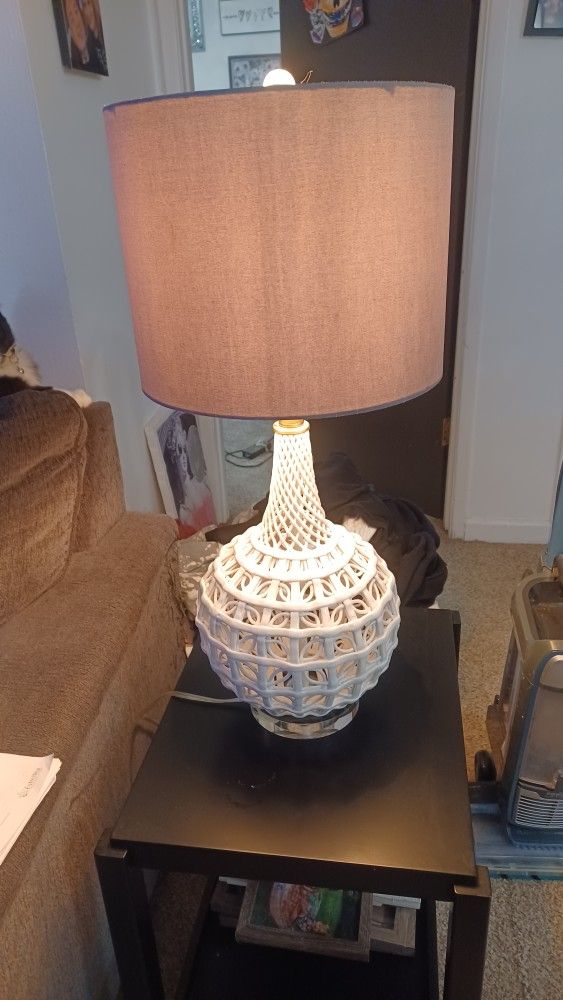 Vintage blaine porcelain reticulated lamp