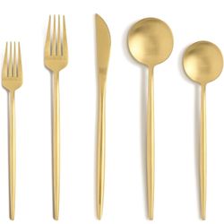 20 Piece Gold Silverware Set