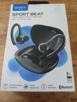 SPORT BEAT WIRELESS BLUETOOTH EARBUDS NOISE CANCELLING WITH 9 HOURS PLAYTIME CHARGING CASE