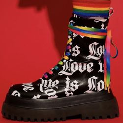 Love Is Love Combat Boots