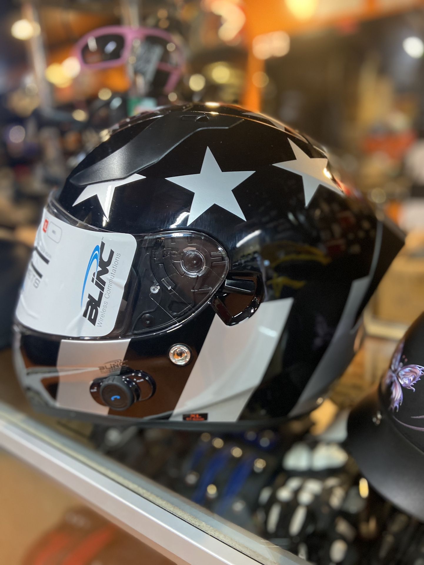 New American Flag Dot Motorcycle Bluetooth Helmet $200