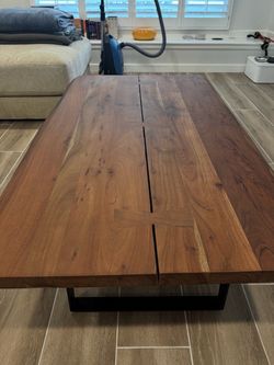 Crate & Barrel Yukon Live Edge Acacia Coffee Table - Excellent Condition