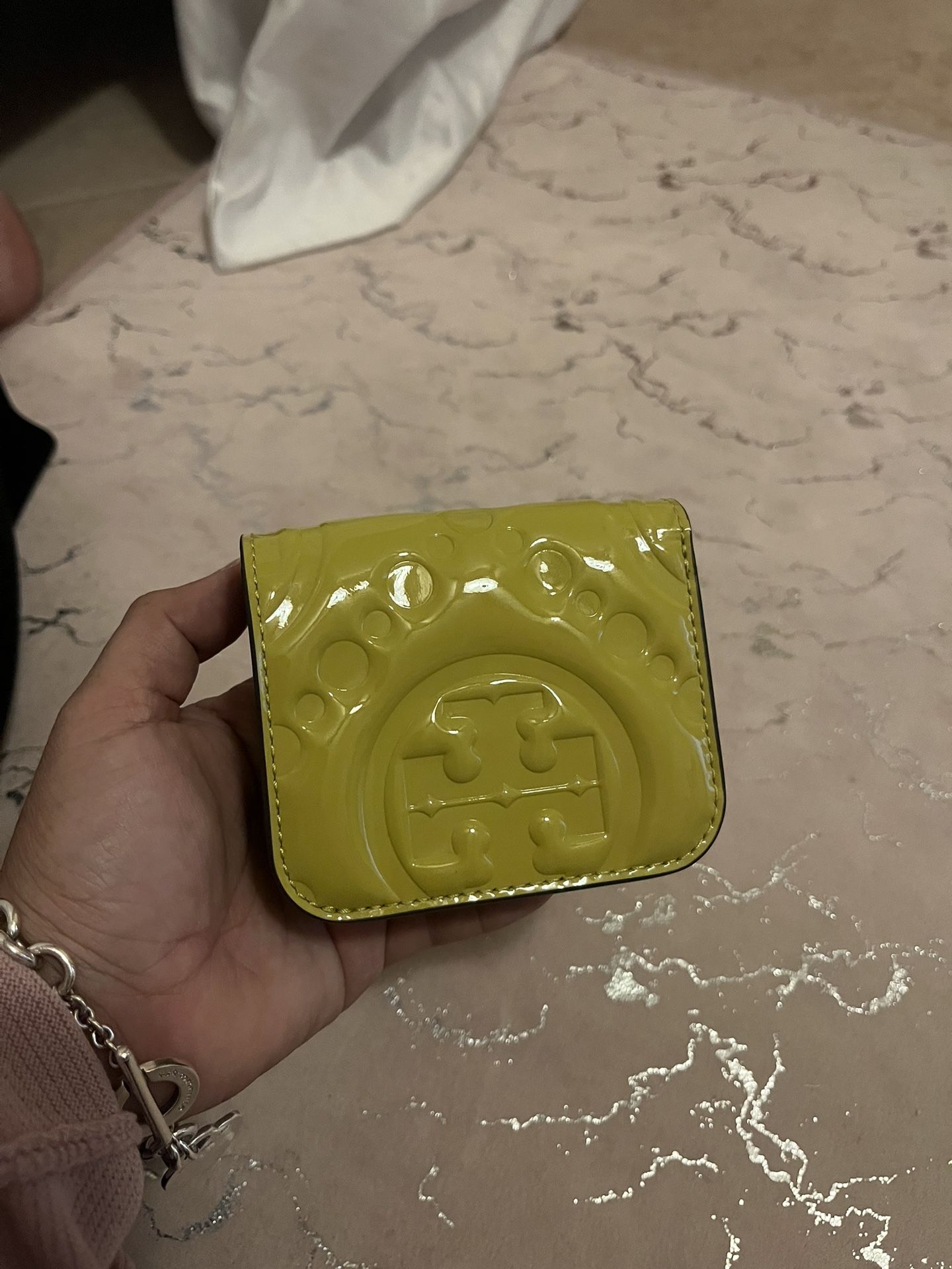 Tory Burch T monogram Puffy Patent Wallet 