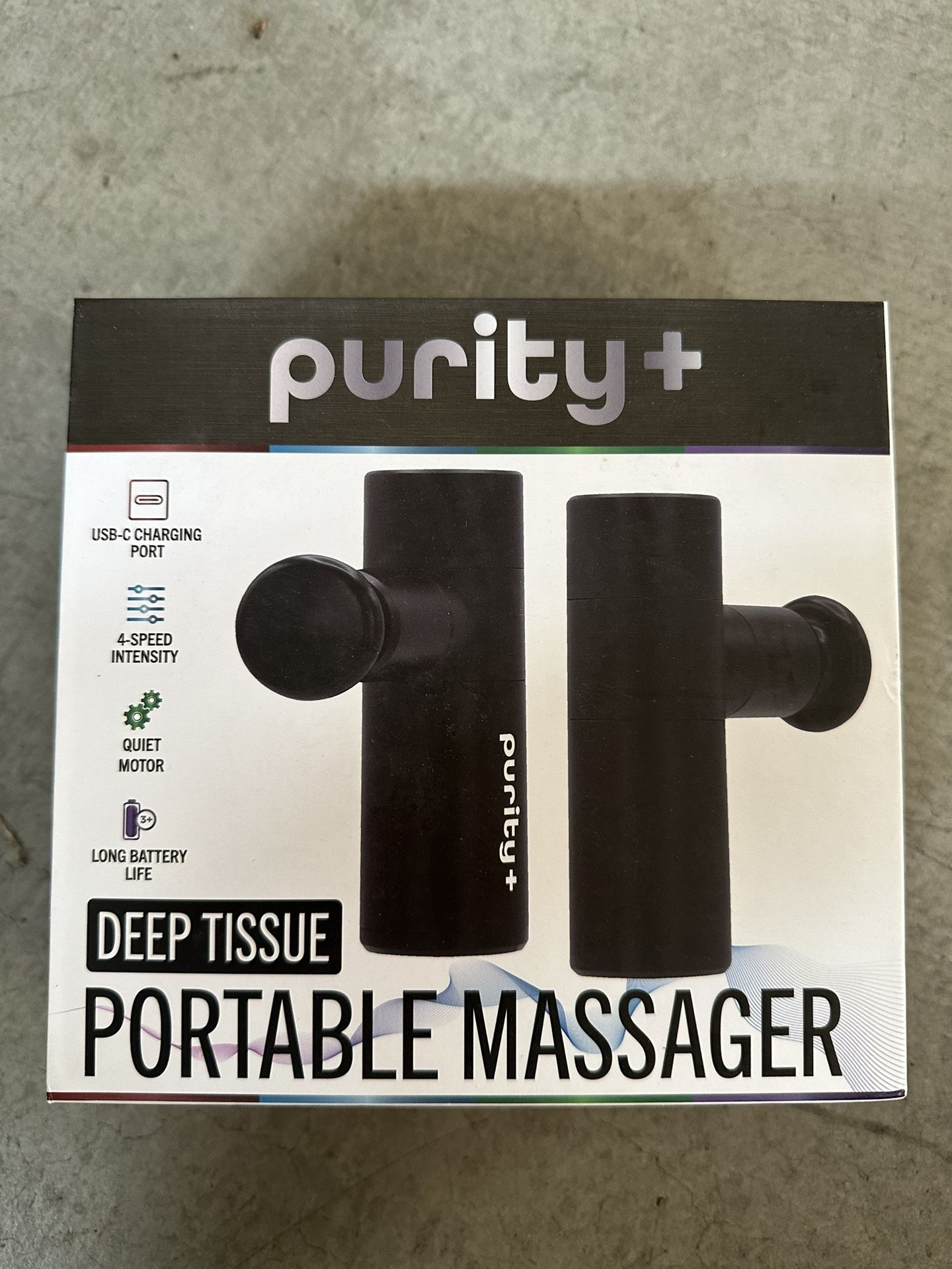 Brand New Purity + Deep Tissue Portable Massager With 4 Heads