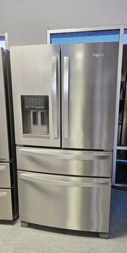 Whirlpool 4‑Door French Door Fridge – Stainless, Ice & Water