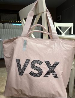 NEW VICTORIAS SECRET PINK SPORT PINK BEIGE ZIPPERED DOUBLE HANDLED TOTE $15!!