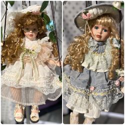 Set of two Cathay collection, porcelain dolls