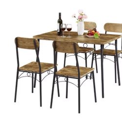 💥BlowOut Sale💥 VECELO Kitchen Dining Room Set Wooden Rectangular Table for Breakfast Nook