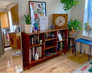 Mid-Century Modern Wood Bookcase cabinet