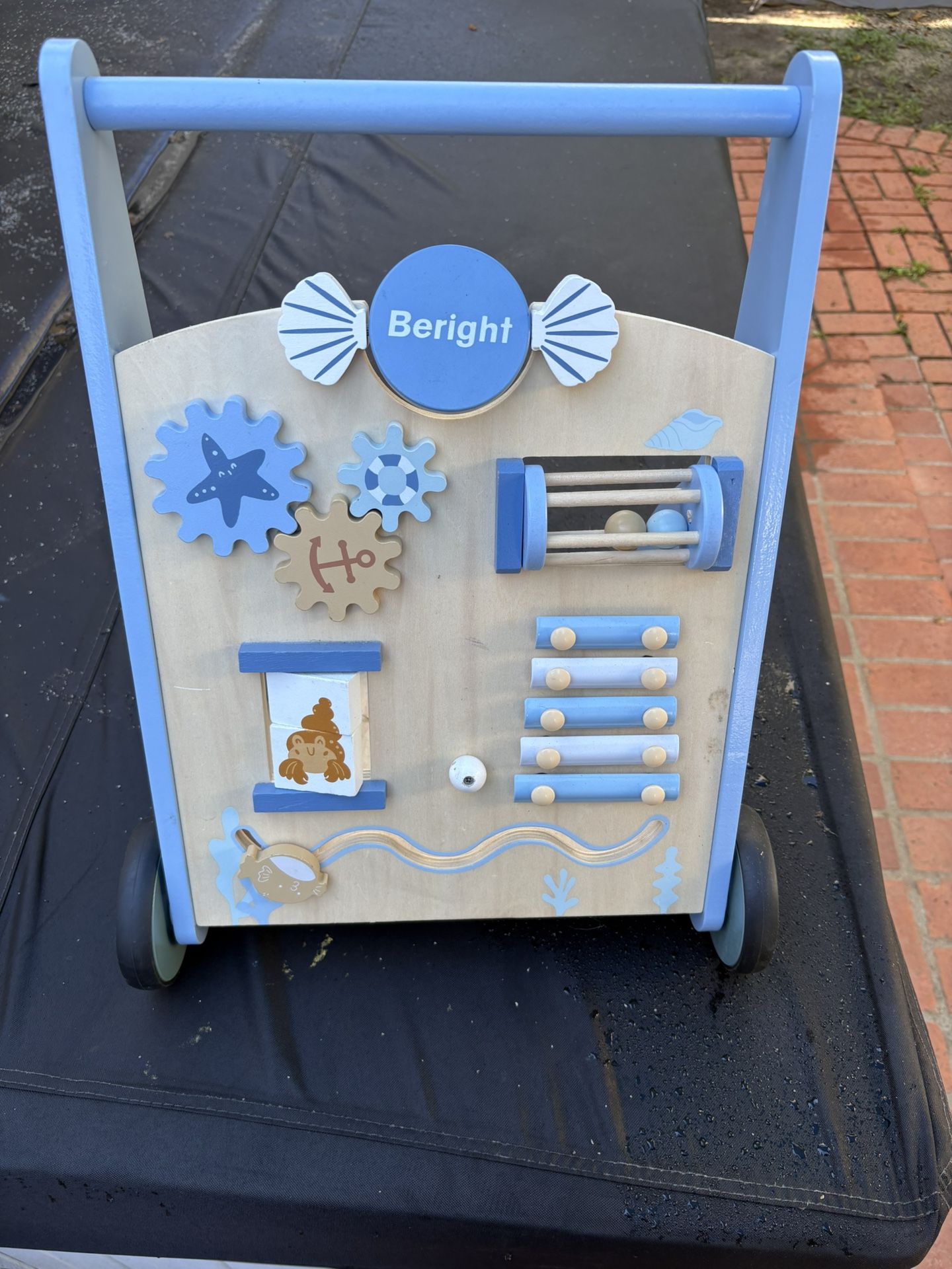 Beright Wooden Baby Walker Push/pull And Play Toy