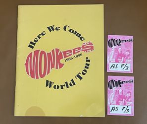 Monkees “Here We Come” World Tour Program Book + 2 Tour Tickets/Passes