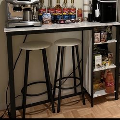MOVING SALE Bar Table / coffee table With Barstools