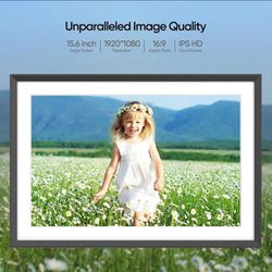 Arzopa 1 Piece Digital Picture Frame, 15.6 Inch Smart WiFi IPS Touch Screen Electronic Photo Frame with 32GB Storage, Wall Mounted & Auto-rotate Home 