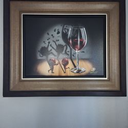 Michael Godard Giclee in color with hand-embellishment on canvas. Hand-signed in ink by the artist. 

2016
"True love in the shadows"
18 3/4 x 25
435/