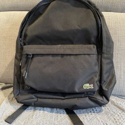 BRAND NEW Lacoste Neocroc Black Canvas Backpack
