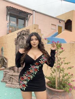 Mexican Embroidered Long Sleeve Dress 3XL