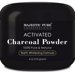 2 of Majestic Pure Teeth Whitening Activated Charcoal Powder - Natural Teeth Whitener with Coconut Charcoal, 4 oz