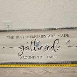 LuZhiQiang The Best Memories Are Made Gathered Around The Table Sign Wall Art Decor 40 x 15 Inch Dining Room Large Rustic Farmhouse Wood Framed Kitche