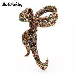Wuli&baby Vintage Bowknot Brooches For Women Multicolor Rhinestone Flower Party Office Brooches Pins   Message me if you are interested in a bundle or