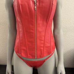 Sexy Leather Corset And Panties XL