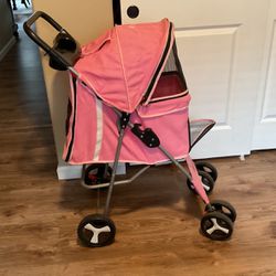 Pink Collapsible Dog/Cat Stroller