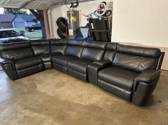 Sectional leather black