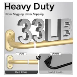 Wrap Around Curtain Rods Gold, Blackout Heavy Duty Curtain Pole for Windows 72 to 144 Inch, 1" Decorative Room Darkening Curved Modern Drapery Rod (Go