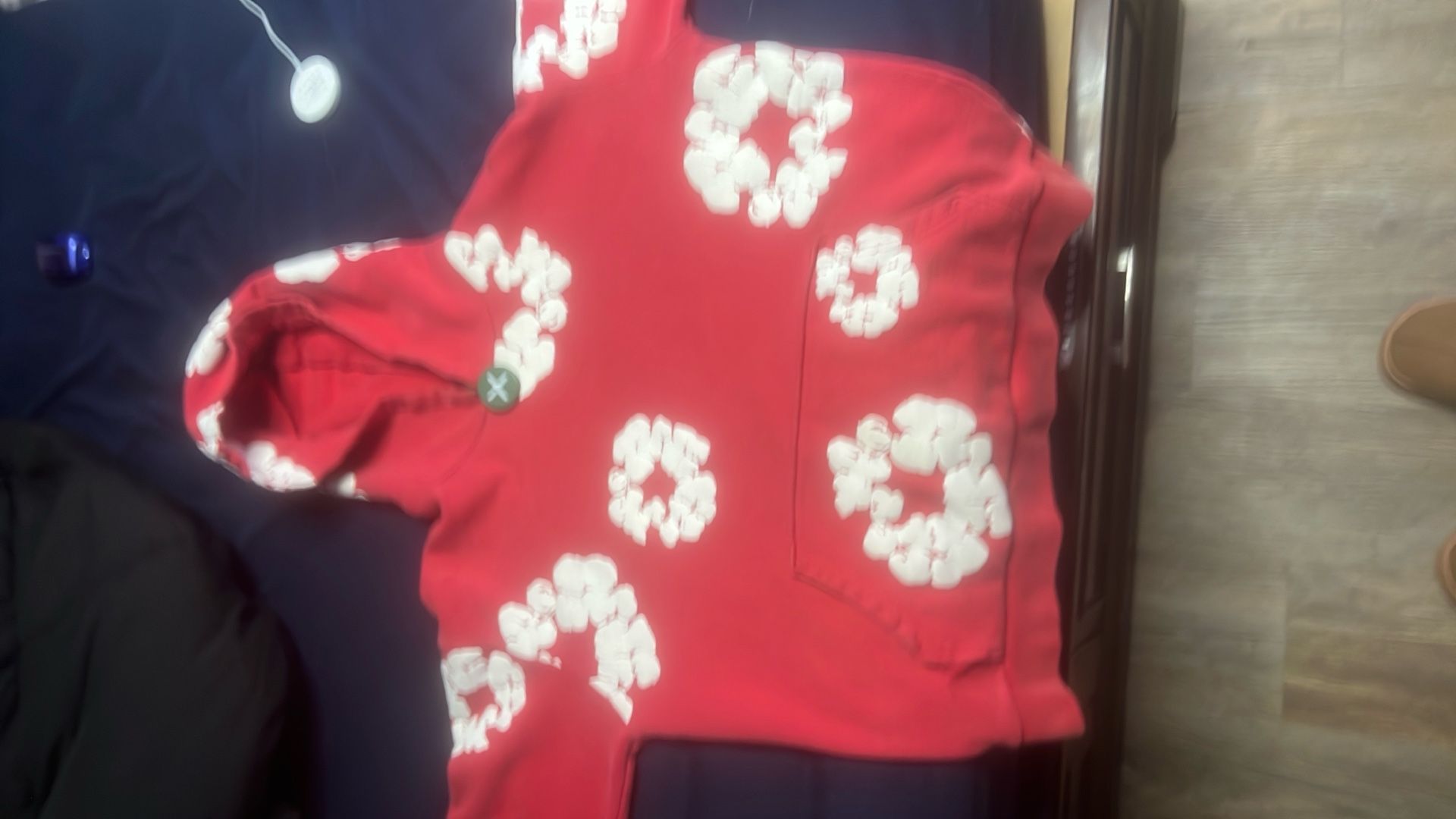 Small Red Denim Tears Hoodie