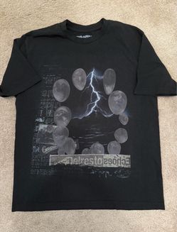 Travis Scott Black Graphic T-Shirt with Lightning Large