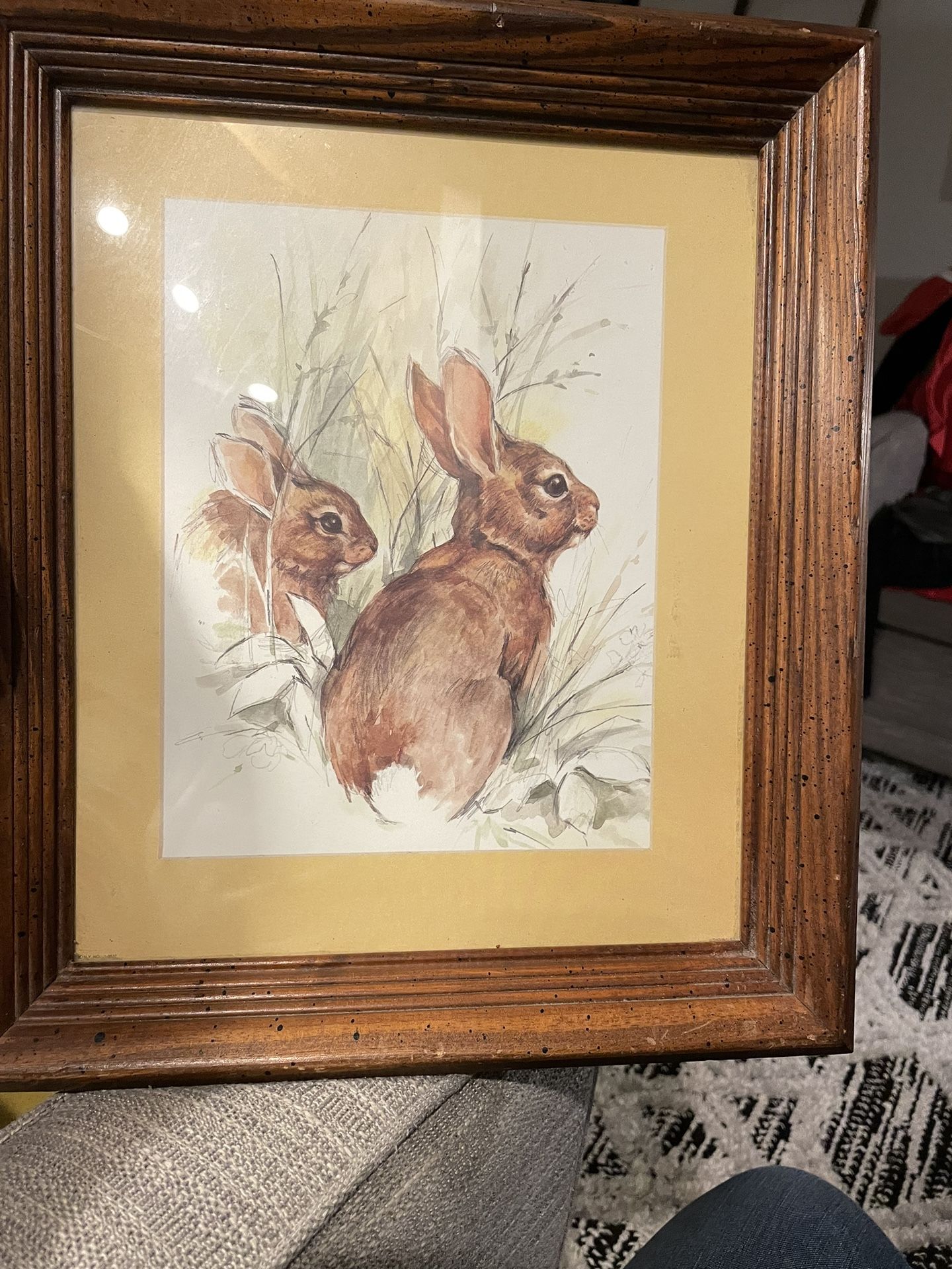 VTG boho bohemian Home Interiors bunny picture